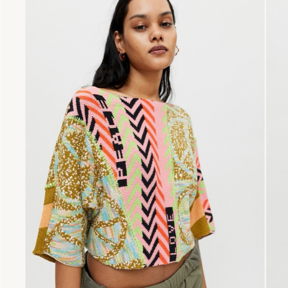 Urban Outfitters neon cropped sweater